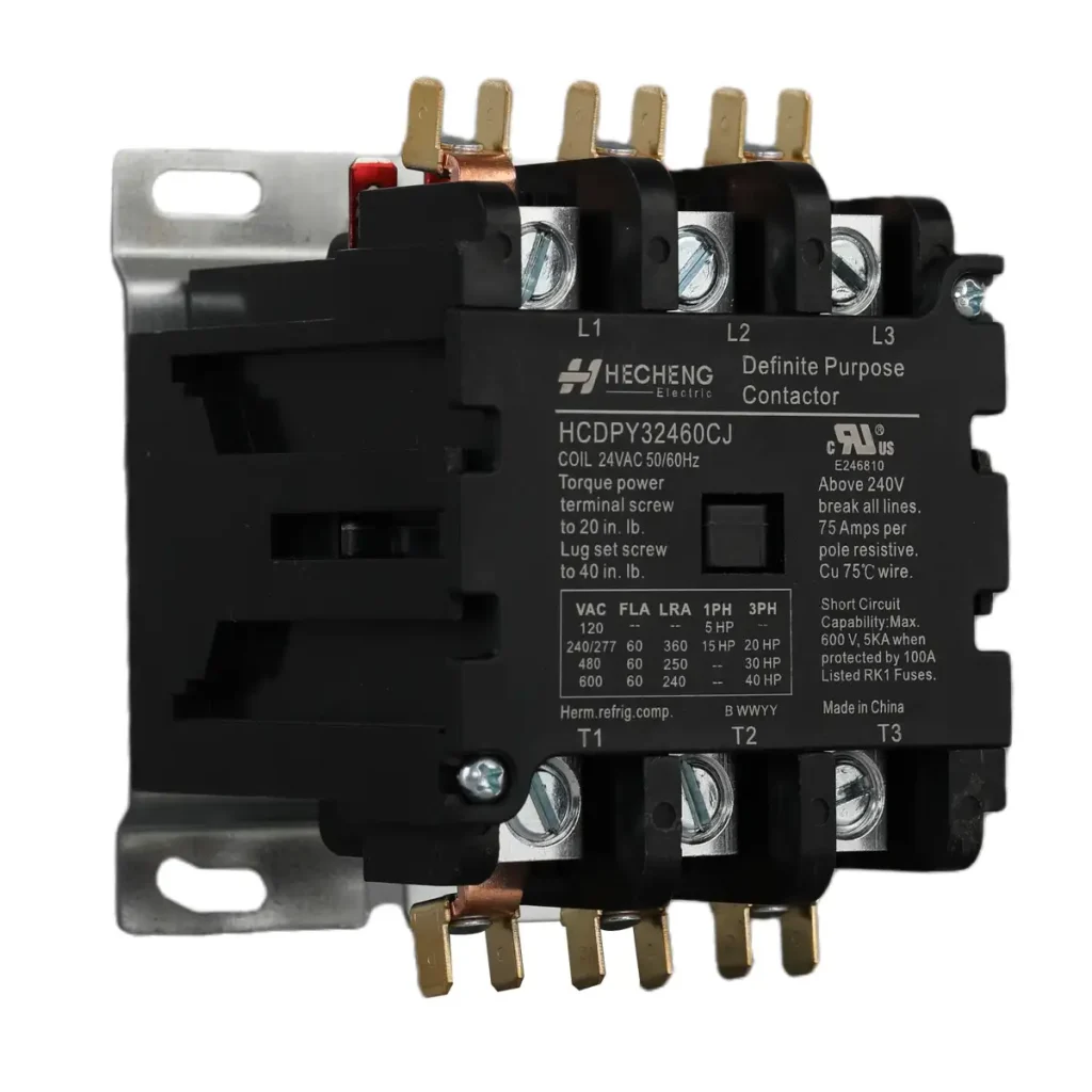 HCDP 3P 24V 60A Definite Purpose Contactor 03 12 HCDP 3P 24V 60A Definite Purpose Contactor 03